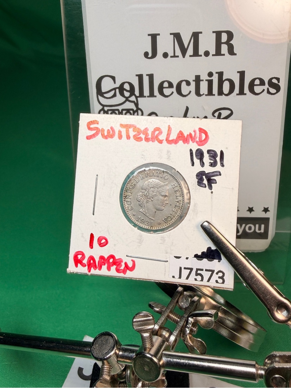 1931 Switzerland 10 Rappen Coin - Copper-Nickel - Bern Mint